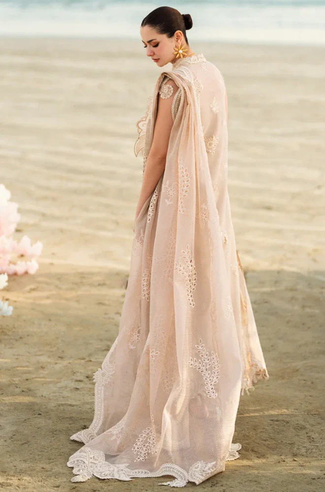 QALAMKAR - 3PC Lawn Embroidered Shirt with Chiffon Embroidered Dupatta and Trouser - BFA0022 - Image 3