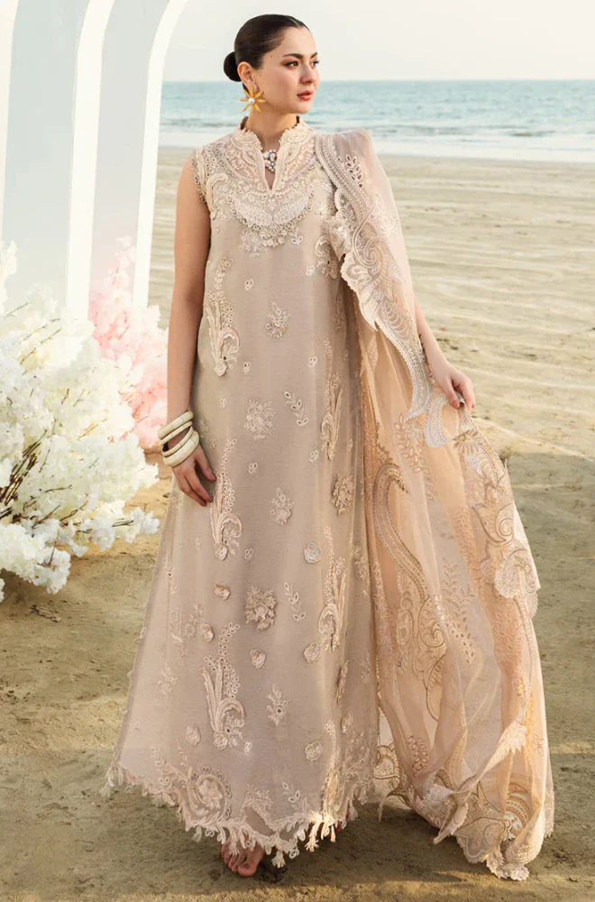 QALAMKAR - 3PC Lawn Embroidered Shirt with Chiffon Embroidered Dupatta and Trouser - BFA0022 - Image 5