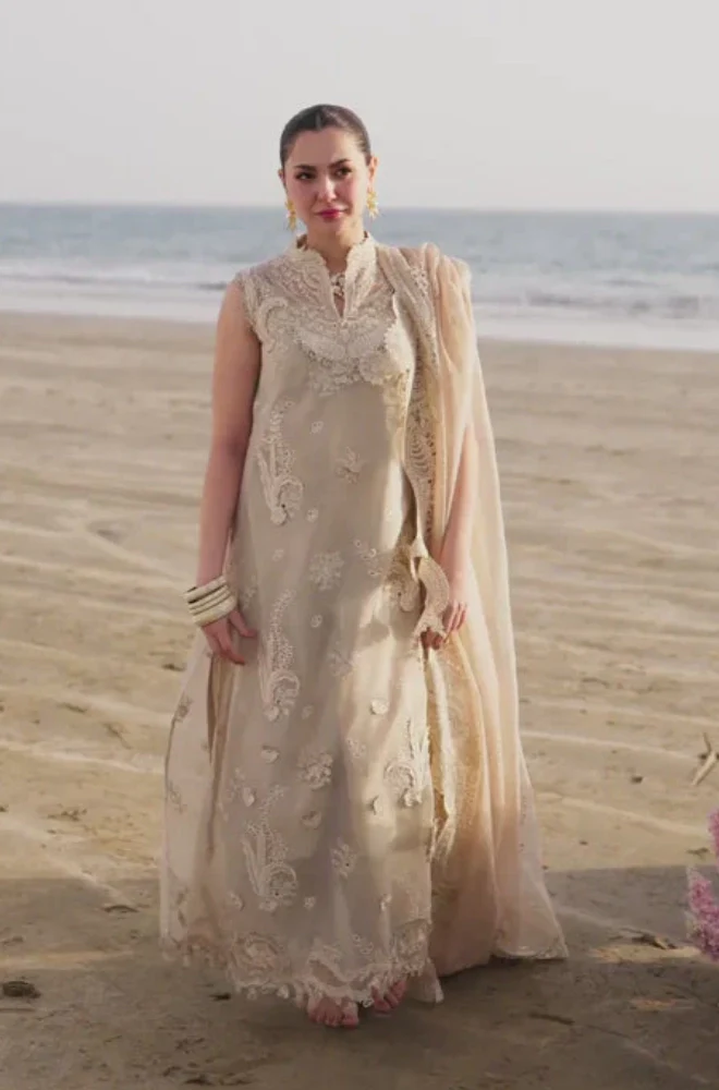 QALAMKAR - 3PC Lawn Embroidered Shirt with Chiffon Embroidered Dupatta and Trouser - BFA0022 - Image 7