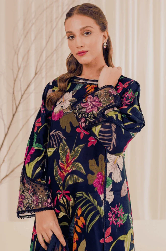 3PC Khaddar Digital Print Shirt with khaddar Printed Dupatta and Trouser - BFU0085 - Image 7