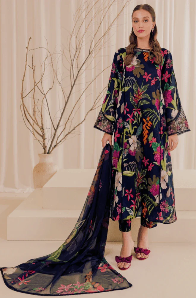 3PC Khaddar Digital Print Shirt with khaddar Printed Dupatta and Trouser - BFU0085 - Image 8