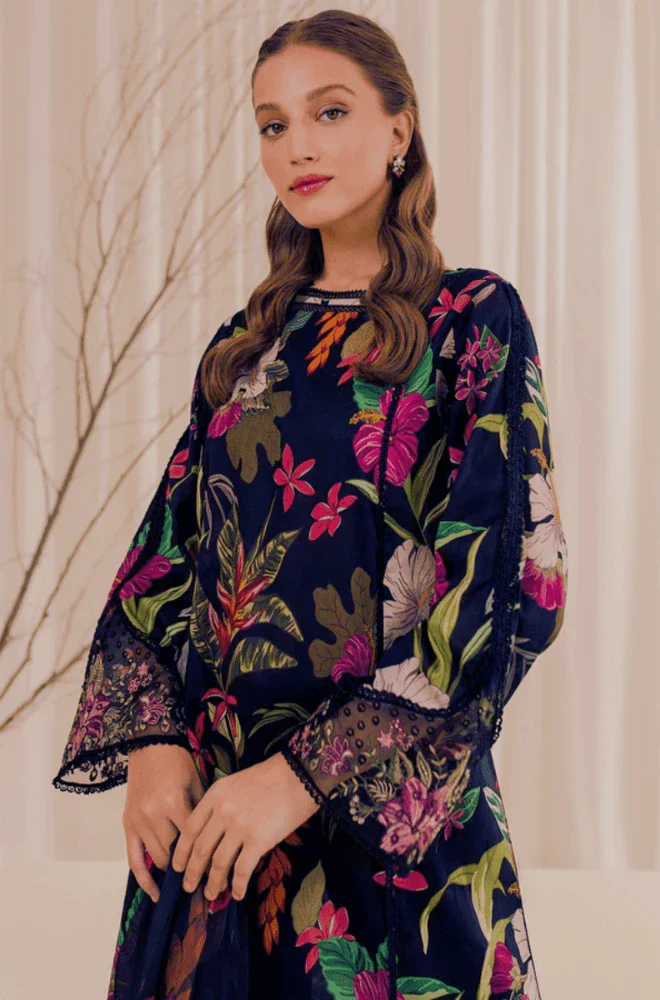 3PC Khaddar Digital Print Shirt with khaddar Printed Dupatta and Trouser - BFU0085 - Image 9