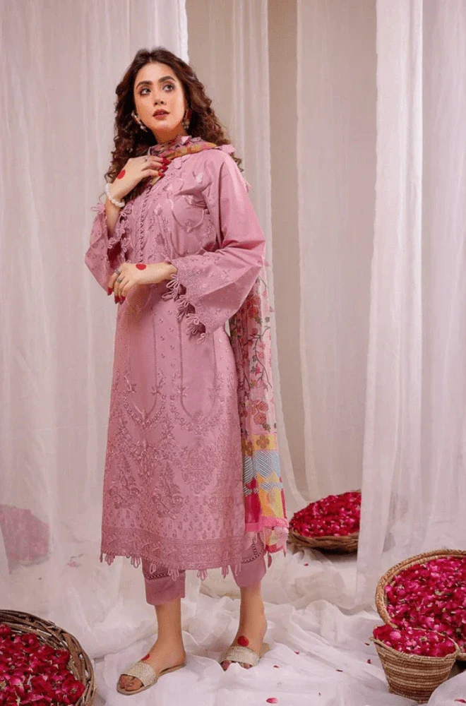 3PC Dhanak Embroidered Shirt with Wool Printed Shirt and Trouser - BFC0004
