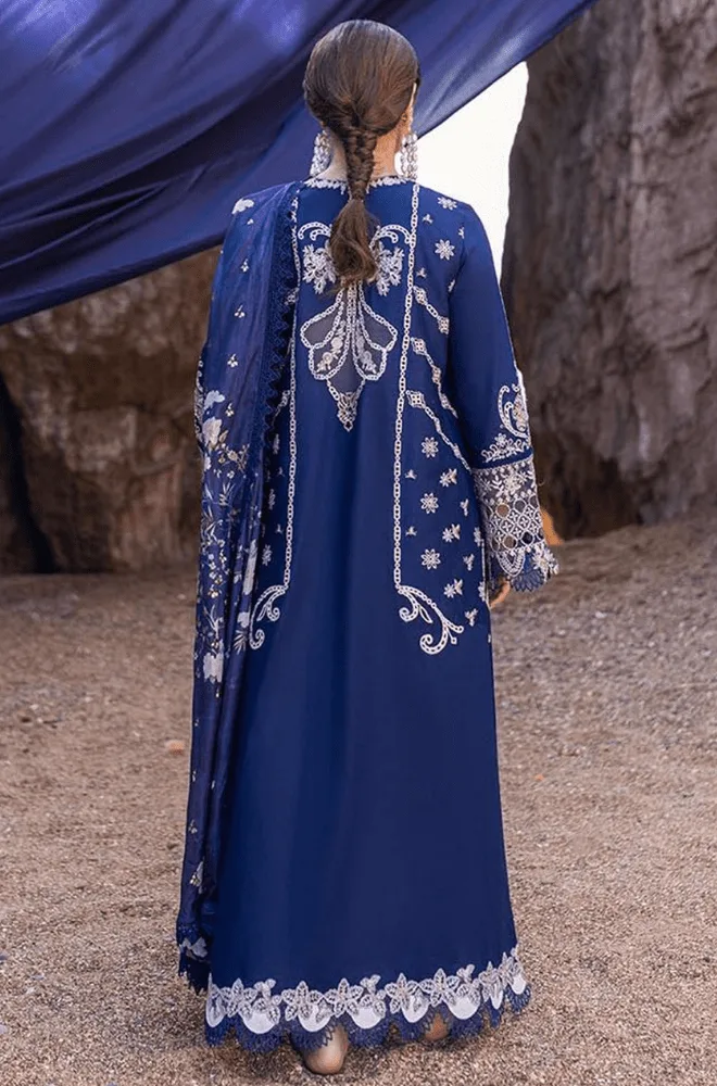 QALAMKAR - 3PC Lawn Embroidered Shirt with SluB Net Printed Dupatta and Trouser- BFA0026 - Image 2
