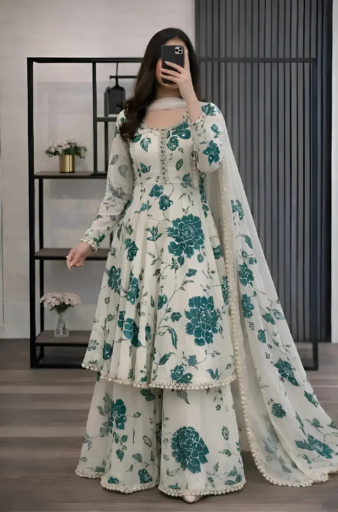 BlueFery - 3PC Lawn Maxi Style Printed Dress - BFB0834