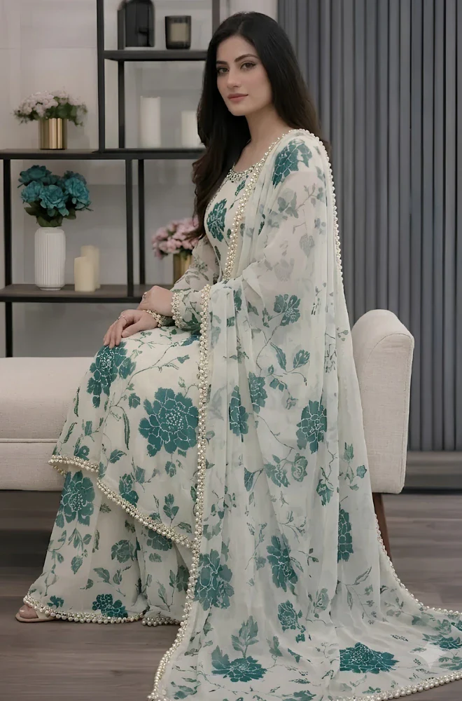 BlueFery - 3PC Lawn Maxi Style Printed Dress - BFB0834 - Image 3
