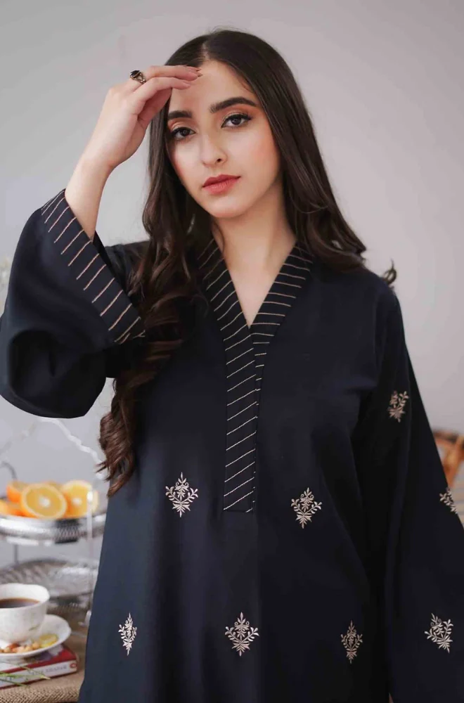 Aisling - 3PC Dhanak Embroidered Shirt With Danak Embroidered Dupatta and Trouser - BFB0871 - Image 3