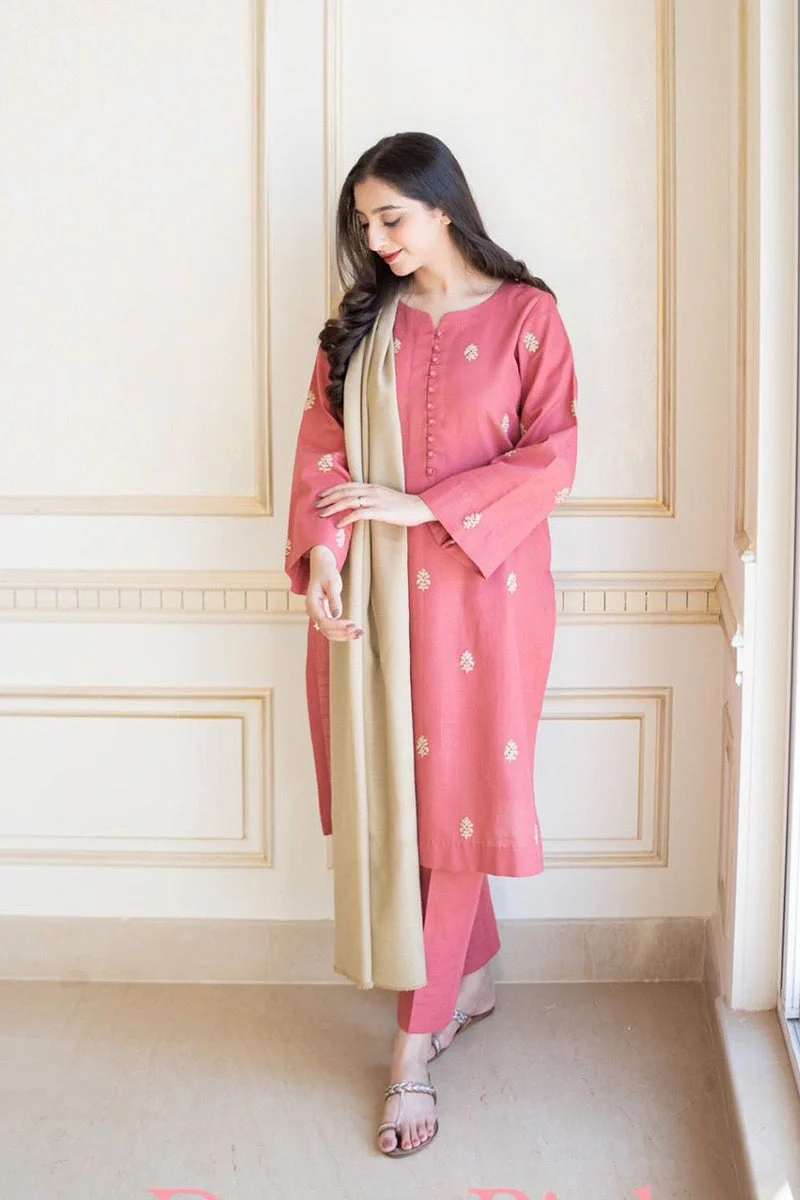 Aisling - 3PC Dhanak Embroidered Shirt With Dhanak Dupatta and Trouser - BFB0880 - Image 2