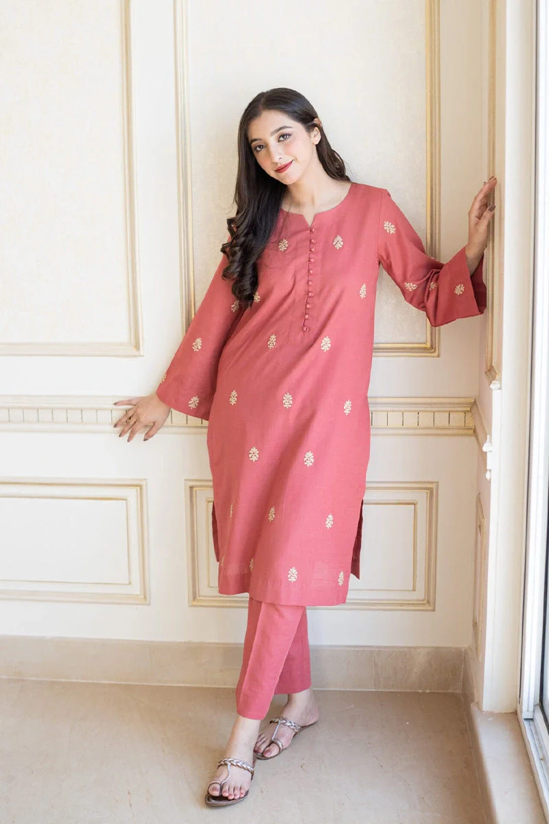 Aisling - 3PC Dhanak Embroidered Shirt With Dhanak Dupatta and Trouser - BFB0880 - Image 3