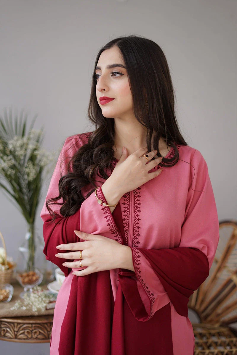 Aisling - 3PC Dhanak Embroidered Shirt With Dhanak Dupatta and Trouser - BFB0881 - Image 5