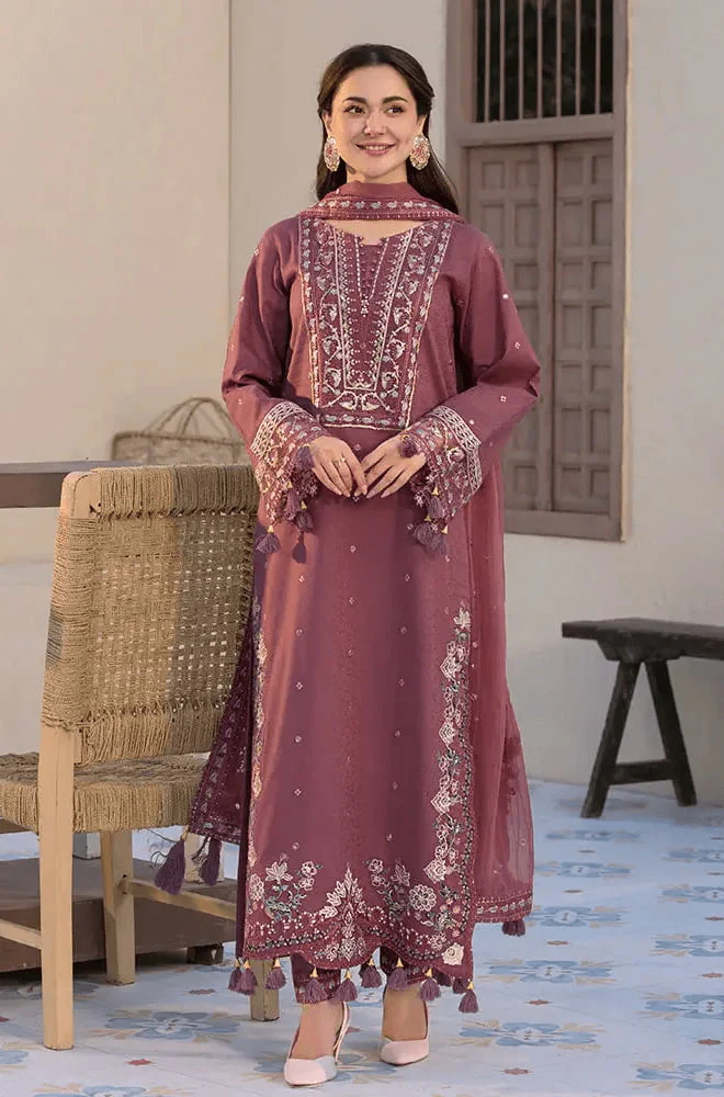ALLYS - 3PC Lawn Embroidered Shirt with Lawn Embroidered Dupatta and Trouser - BFB02900