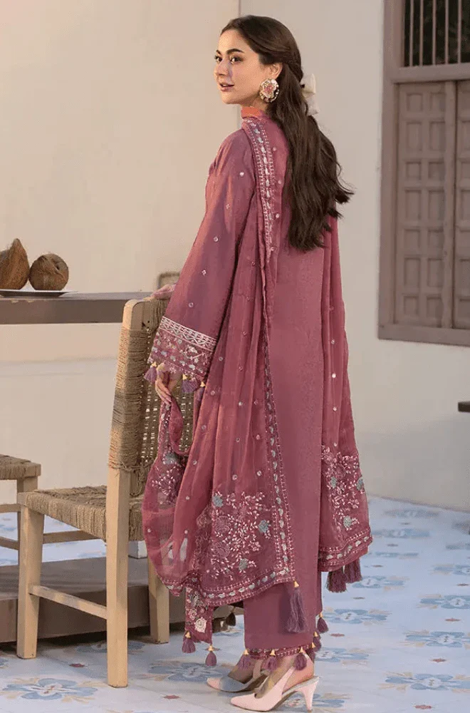 ALLYS - 3PC Lawn Embroidered Shirt with Lawn Embroidered Dupatta and Trouser - BFB02900 - Image 2
