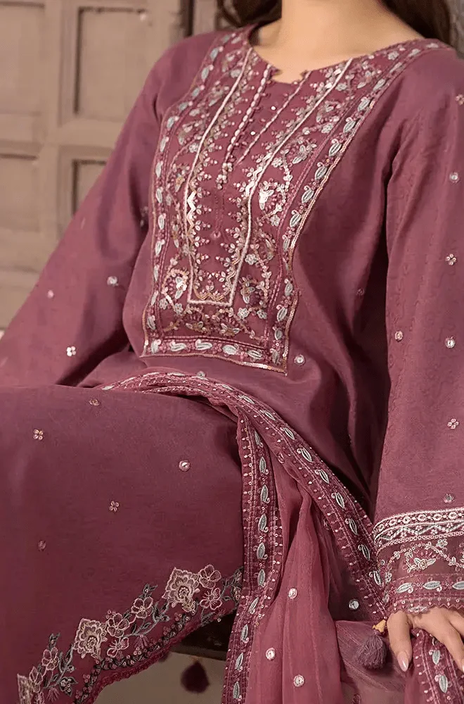 ALLYS - 3PC Lawn Embroidered Shirt with Lawn Embroidered Dupatta and Trouser - BFB02900 - Image 3