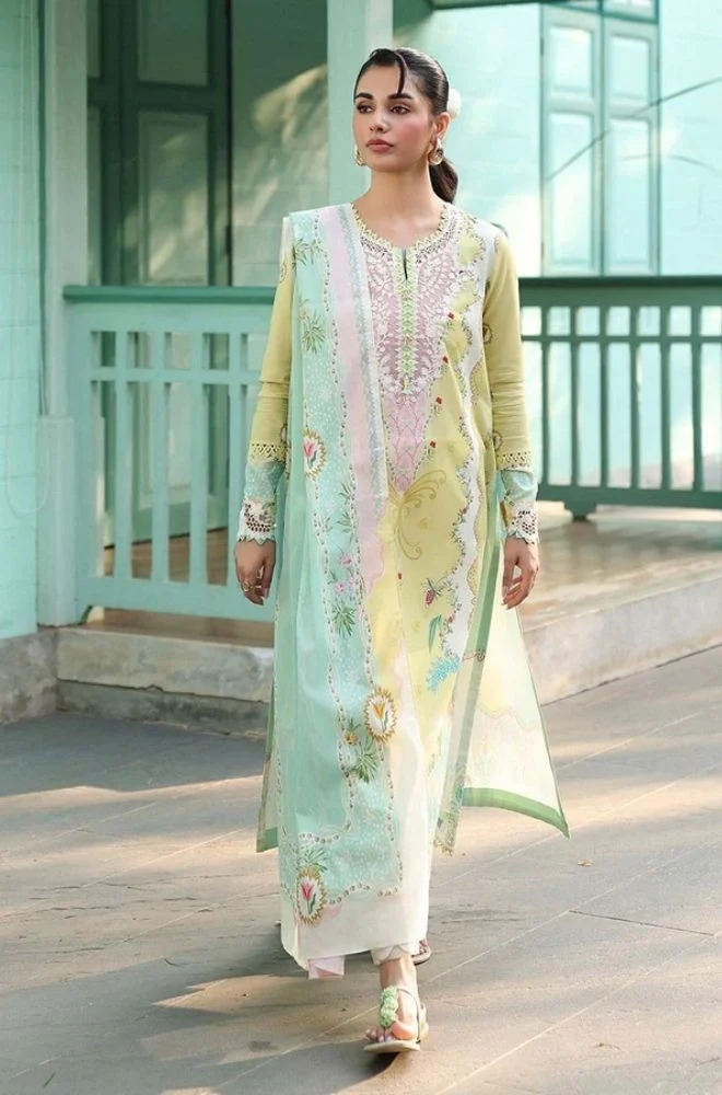 QALAMKAR - Summer 3PC Lawn Digital Printed Dress - BFB0805 - Image 3