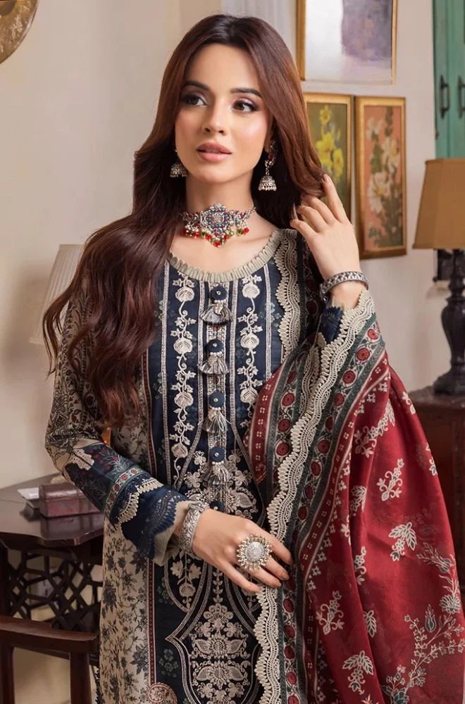 ASIM JOFA - 3PC Lawn Digital Printed Shirt with Lawn Printed Dupatta and Trouser - BFB0807 - Image 2