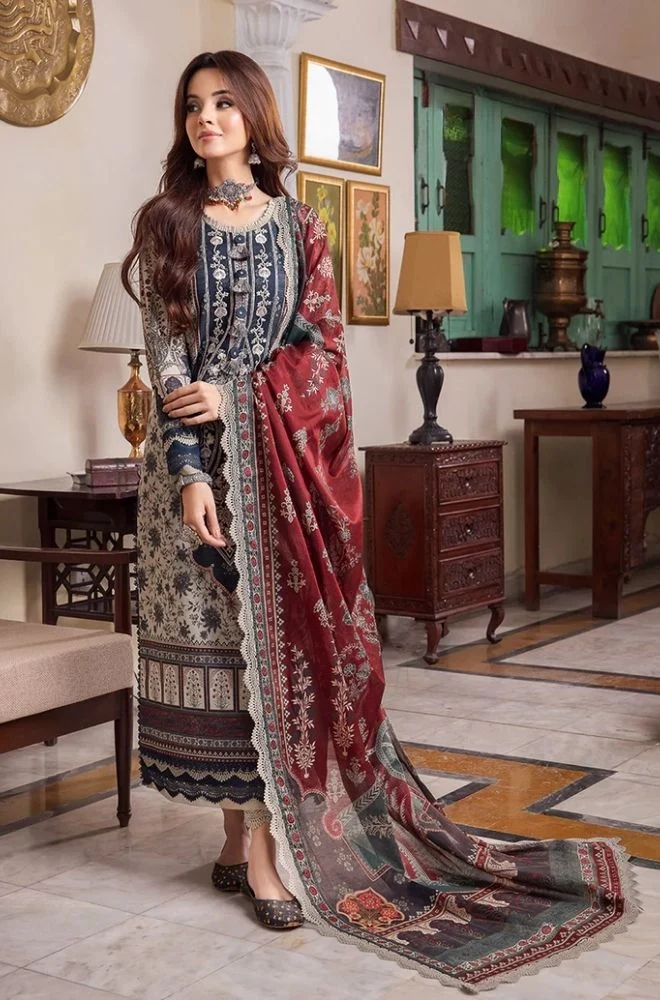 ASIM JOFA - 3PC Lawn Digital Printed Shirt with Lawn Printed Dupatta and Trouser - BFB0807 - Image 7