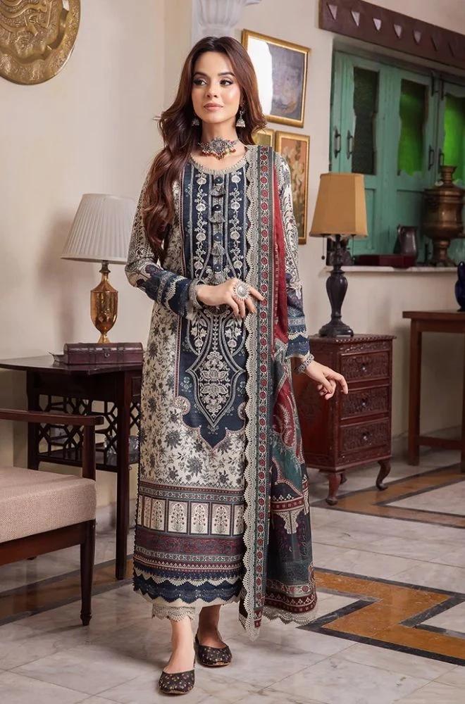 ASIM JOFA - 3PC Lawn Digital Printed Shirt with Lawn Printed Dupatta and Trouser - BFB0807 - Image 9