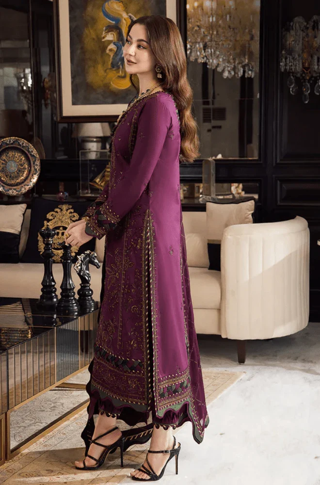 ASIM JOFA - 3PC Lawn Embroidered Shirt with Chiffon Embroidered Dupatta and Trouser - BFB05310 - Image 4