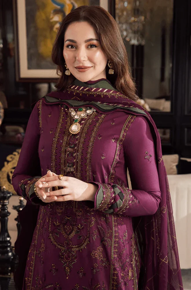 ASIM JOFA - 3PC Lawn Embroidered Shirt with Chiffon Embroidered Dupatta and Trouser - BFB05310 - Image 7