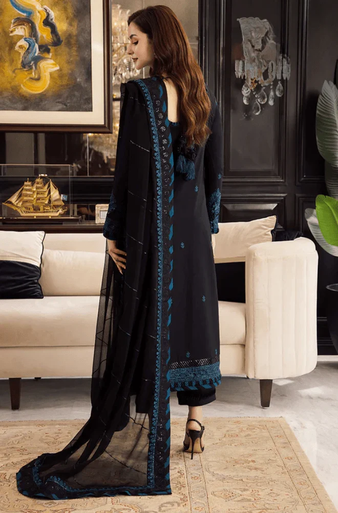 ASIM JOFA - 3PC Lawn Embroidered Shirt with Chiffon Embroidered Dupatta and Trouser - BFB0659 - Image 2