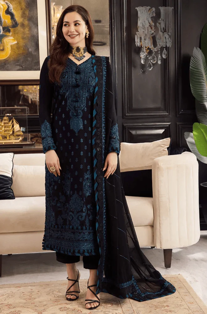 ASIM JOFA - 3PC Lawn Embroidered Shirt with Chiffon Embroidered Dupatta and Trouser - BFB0659 - Image 3