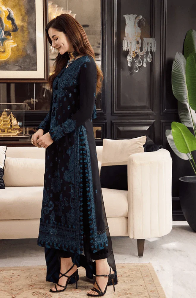 ASIM JOFA - 3PC Lawn Embroidered Shirt with Chiffon Embroidered Dupatta and Trouser - BFB0659 - Image 5