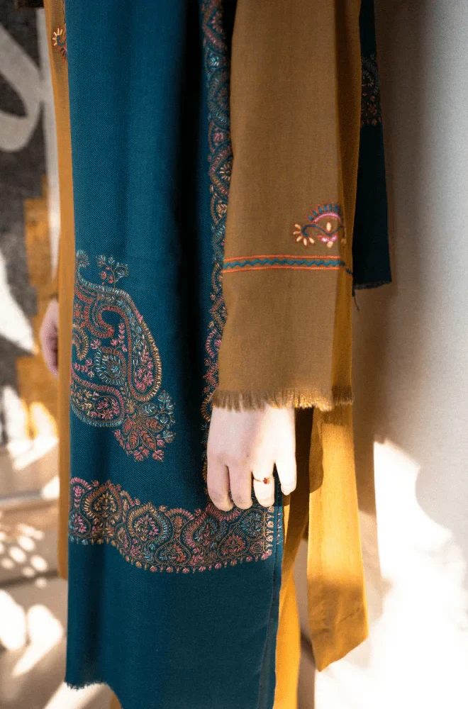3PC Dhanak Embroidered Shirt with Printed Dhanak Dupatta and Trouser – RTW021 - Image 3