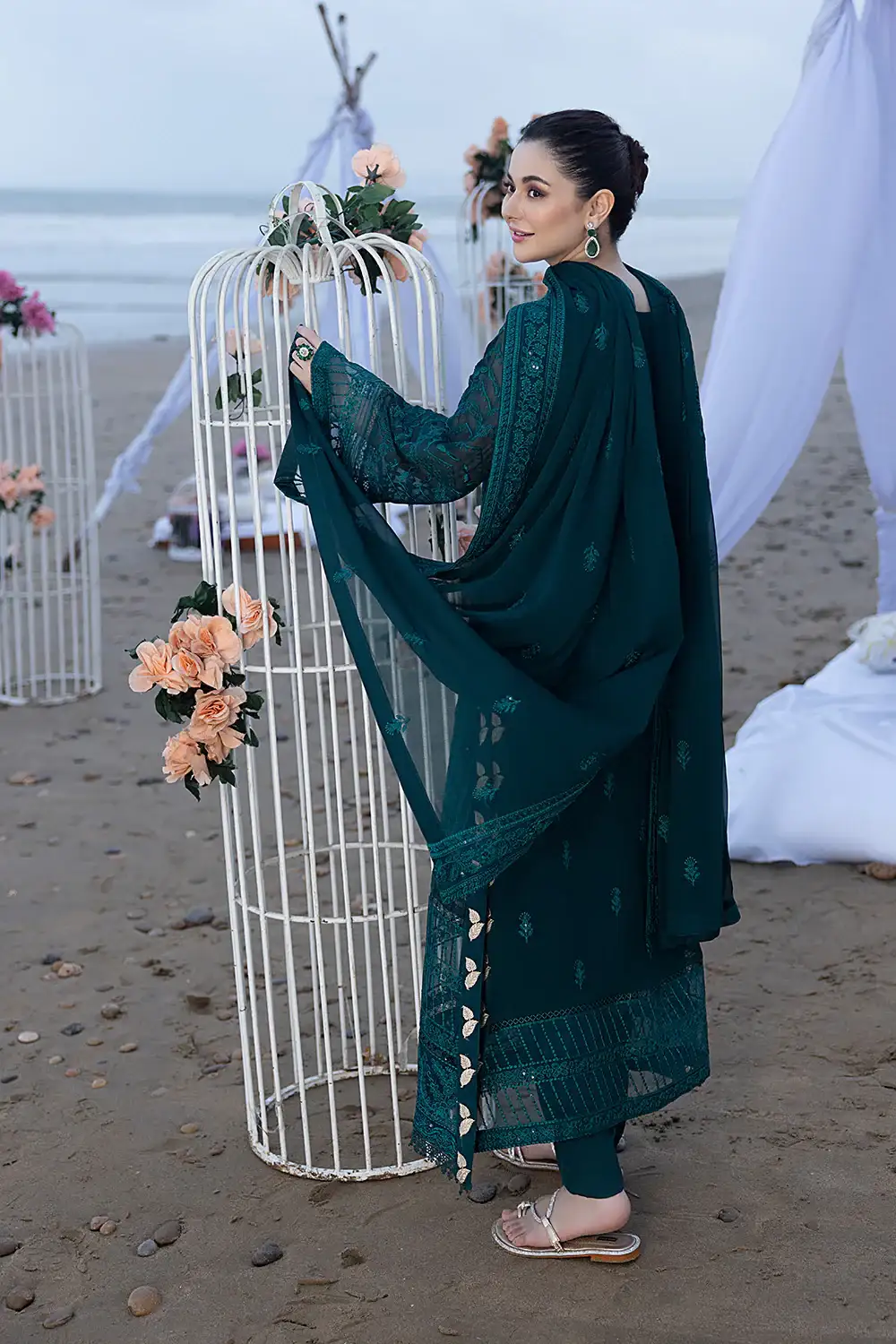 AZURE - 3PC Lawn Embroidered Shirt with Chiffon Embroidered Dupatta and Trouser - BFB0825 - Image 2
