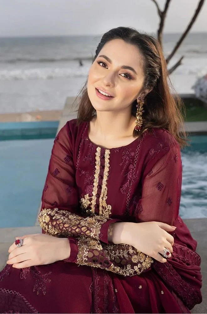 AZURE - 3PC Summer Lawn Embroidered Shirt with Chiffon Embroidered Dupatta and Trouser - BFB0795 - Image 4