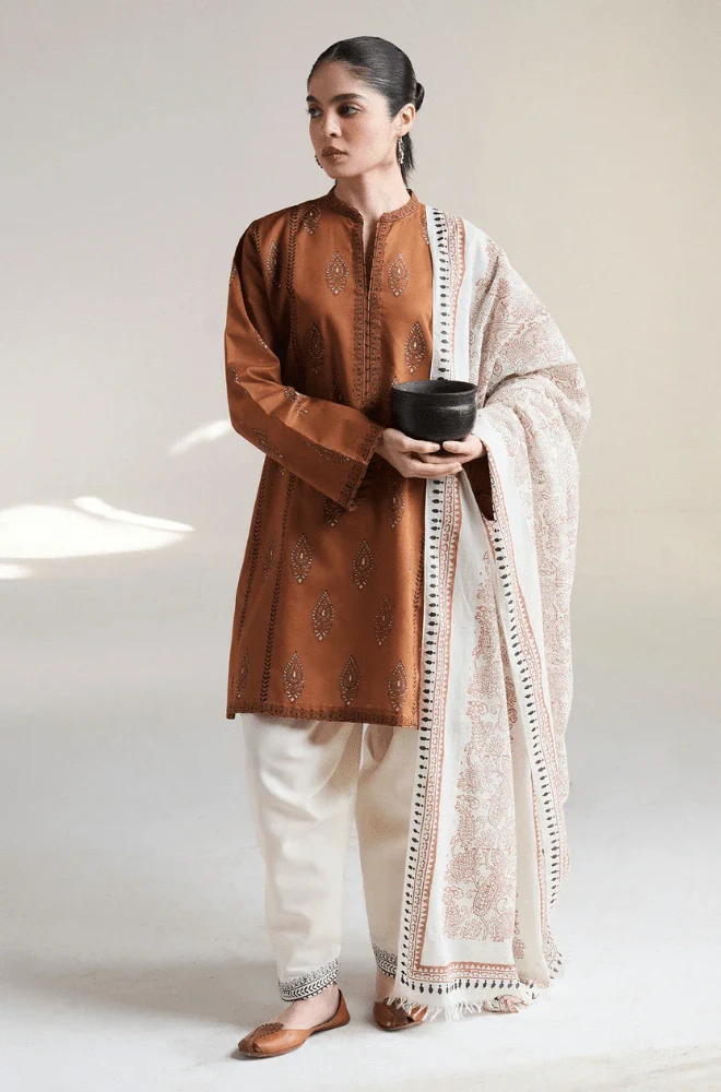 Zara Shahjahan - 3PC Lawn Embroidered Shirt with Monar Printed Dupatta and Trouser - BFB0307