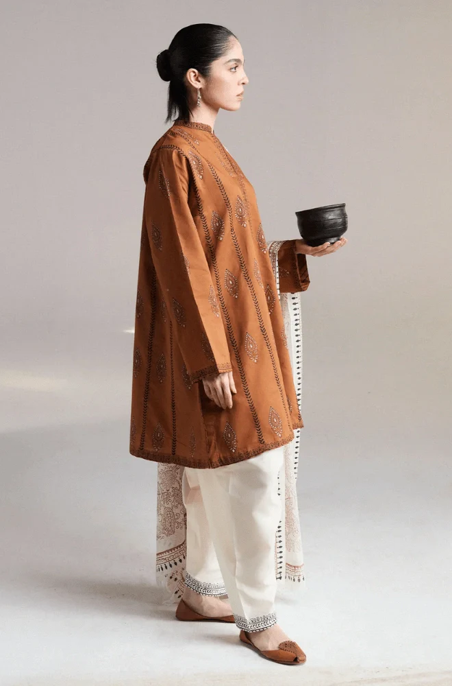 Zara Shahjahan - 3PC Lawn Embroidered Shirt with Monar Printed Dupatta and Trouser - BFB0307 - Image 3