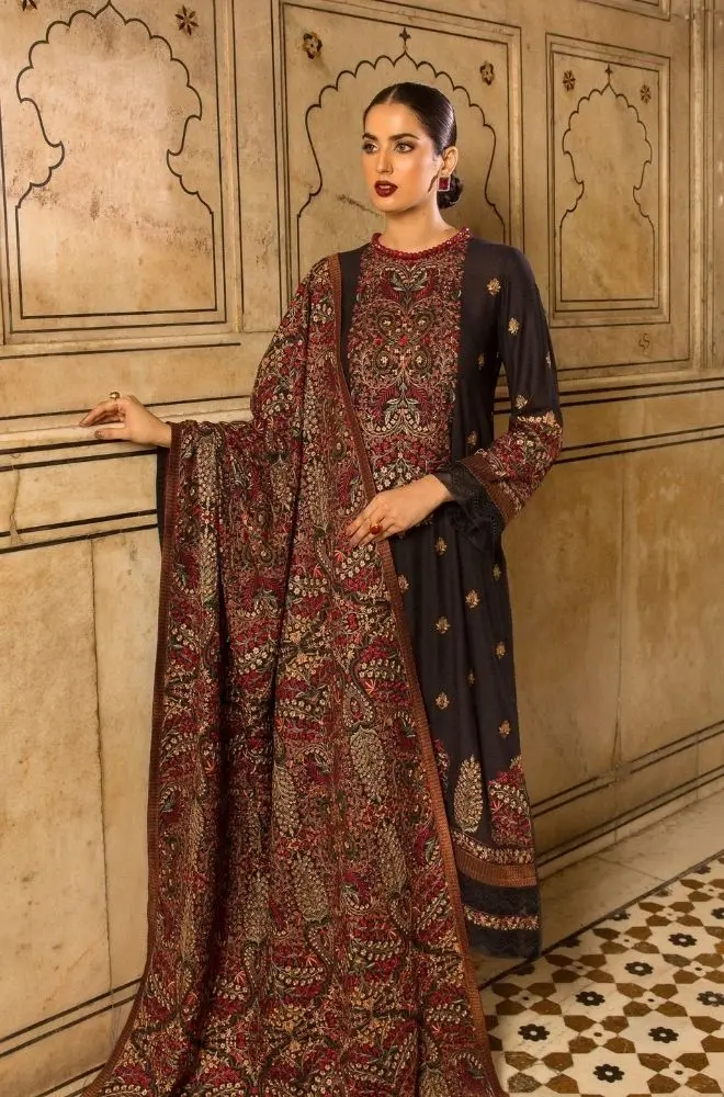 Bareeze - 3PC Dhanak Embroidered Shirt with Dhanak Embroidered Dupatta and Trouser - BFB0469