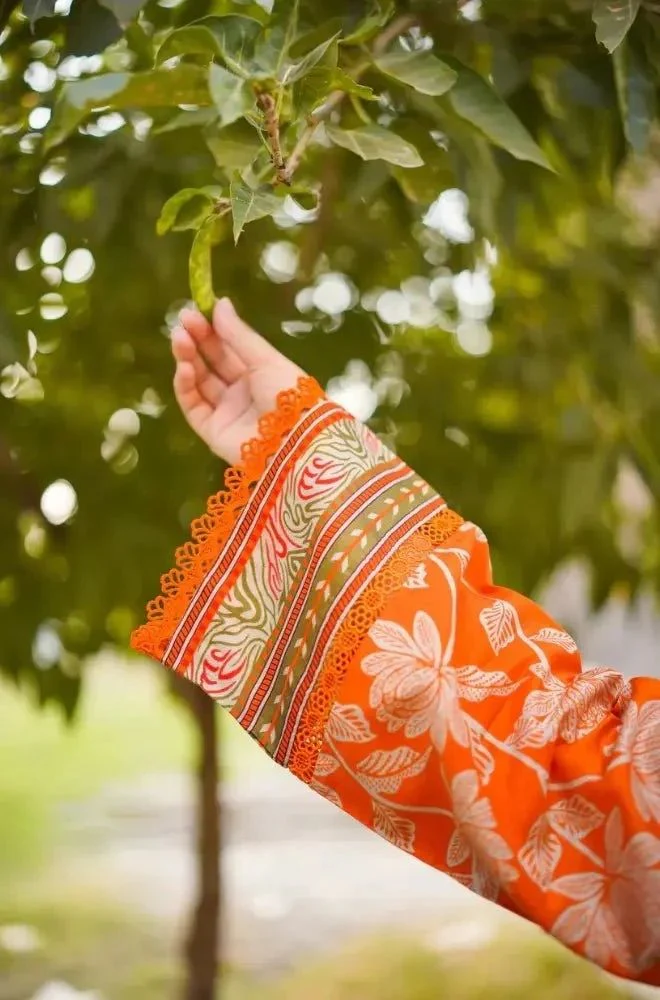 Baroque - 3PC Lawn Printed Shirt with Lawn Printed Dupatta and Trouser - BFB0839 - Image 5