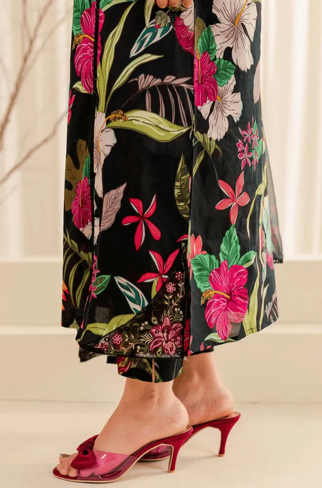 3PC Khaddar Printed Shirt with Khaddar Printed Dupatta and Trouser - BFU0457 - Image 5