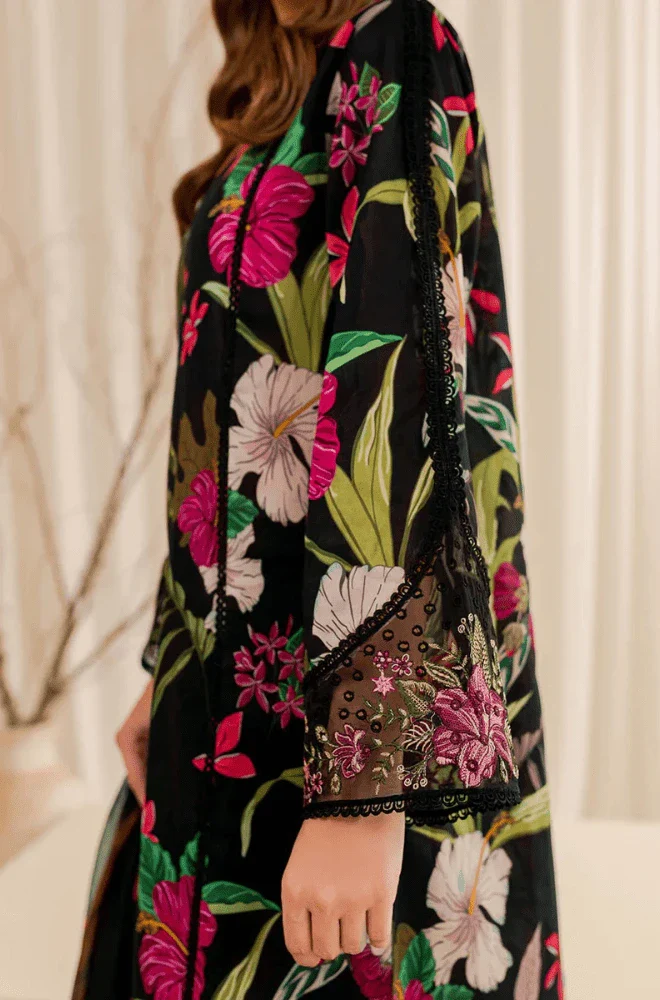 3PC Khaddar Printed Shirt with Khaddar Printed Dupatta and Trouser - BFU0457 - Image 6