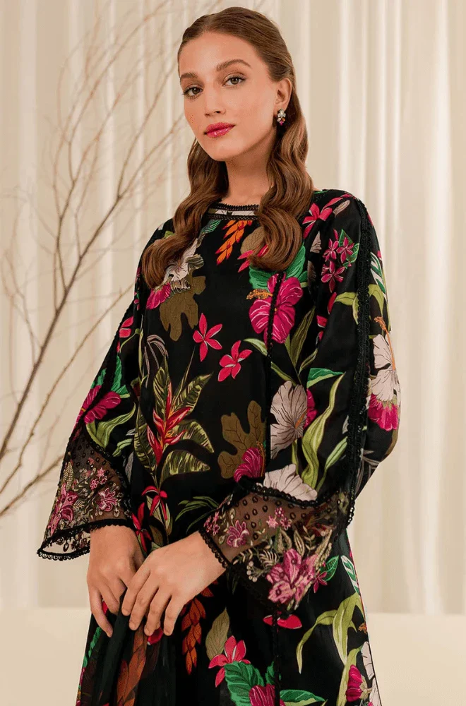 3PC Khaddar Printed Shirt with Khaddar Printed Dupatta and Trouser - BFU0457 - Image 8