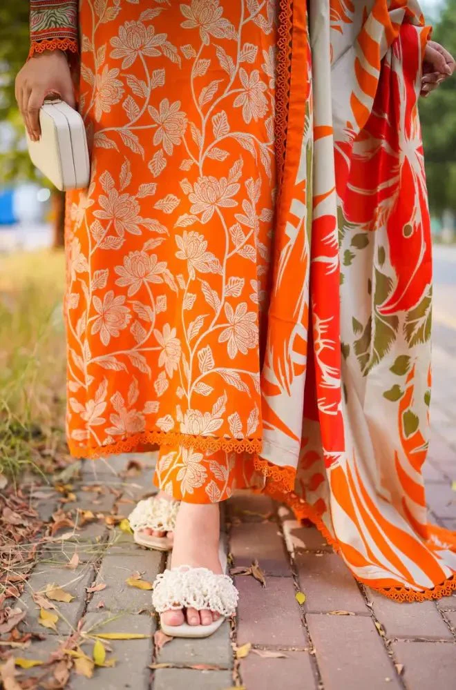 Baroque - 3PC Khaddar Printed Shirt with Khaddar Printed Dupatta and Trouser - BFB0583 - Image 6