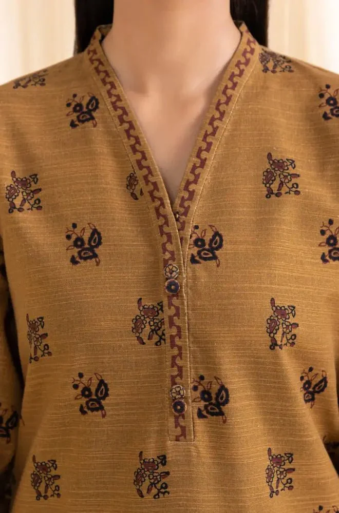 BAROQUE - 3PC Khaddar Printed Shirt with Khaddar Printed Dupatta and Trouser - BFB0584 - Image 3