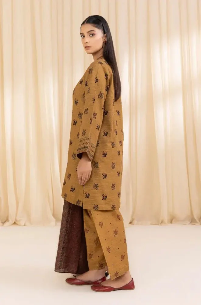 BAROQUE - 3PC Khaddar Printed Shirt with Khaddar Printed Dupatta and Trouser - BFB0584 - Image 6
