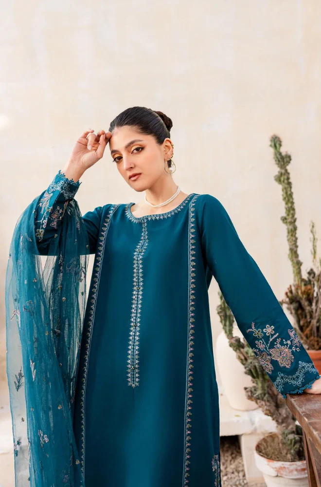BATIK - 3PC Lawn Embroidered Shirt with Cotton Embroidered Dupatta and Trouser - BFS0053 - Image 2