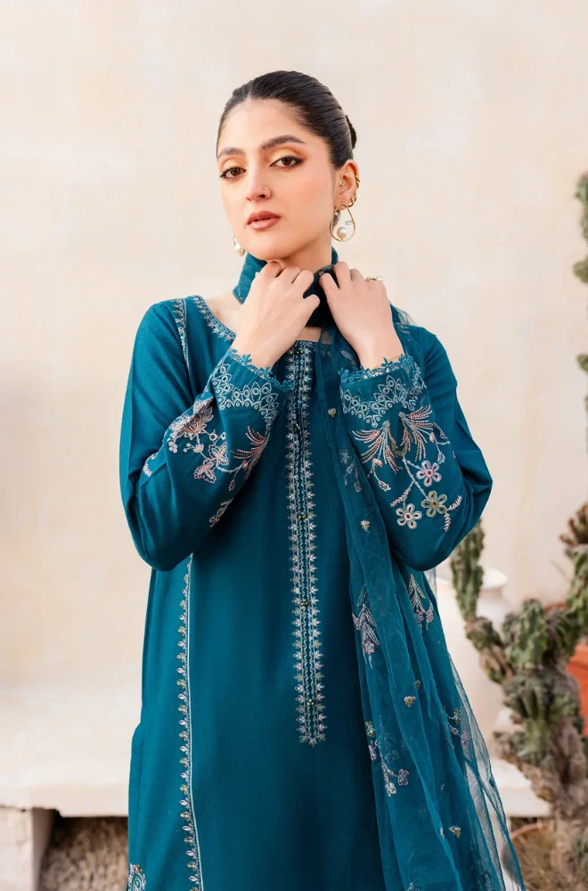 BATIK - 3PC Lawn Embroidered Shirt with Cotton Embroidered Dupatta and Trouser - BFS0053 - Image 4