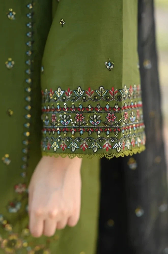 BATIK - 3PC Lawn Embroidered Shirt with Chiffon Embroidered Dupatta and Trouser- BFB04520 - Image 3