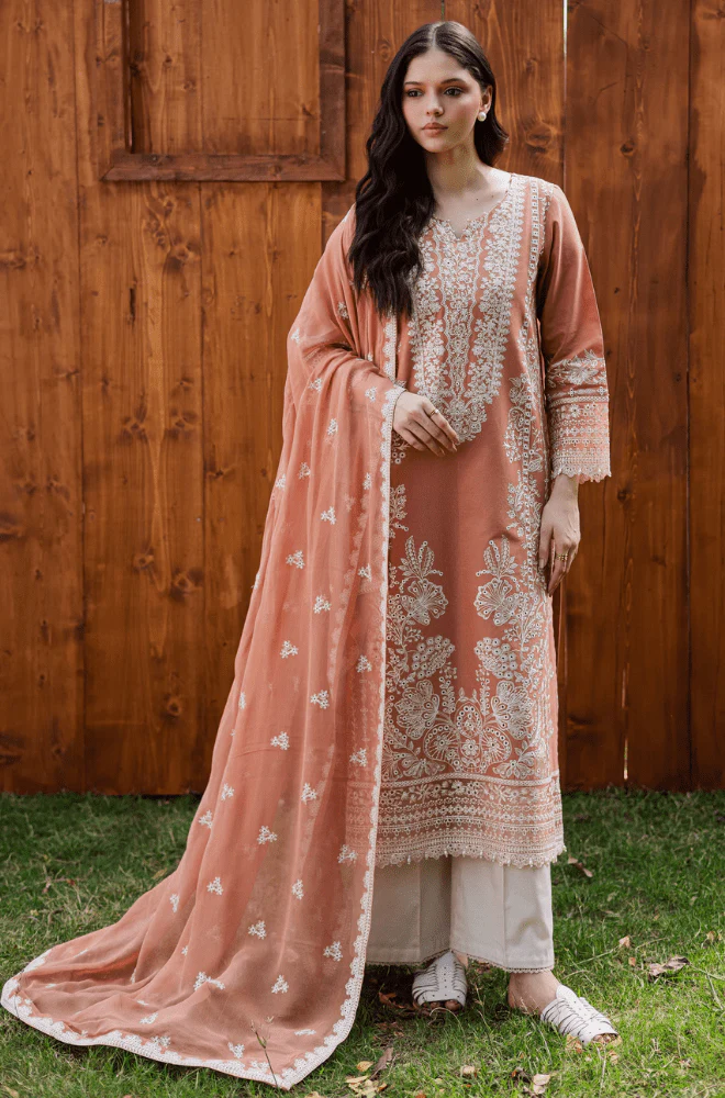 BATIK - 3PC Lawn Embroidered Shirt with Chiffon Embroidered Dupatta and Trouser - BFB0609
