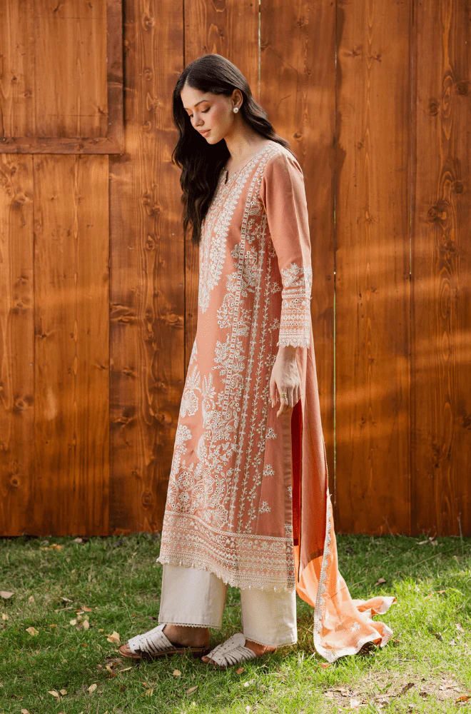 BATIK - 3PC Lawn Embroidered Shirt with Chiffon Embroidered Dupatta and Trouser - BFB0609 - Image 2