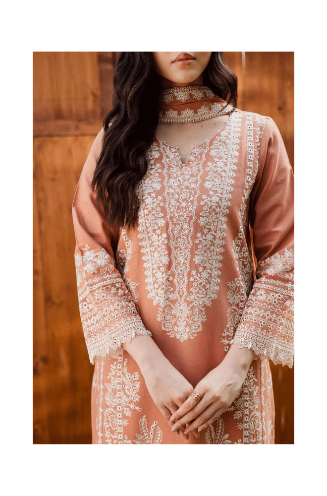 BATIK - 3PC Lawn Embroidered Shirt with Chiffon Embroidered Dupatta and Trouser - BFB0609 - Image 3