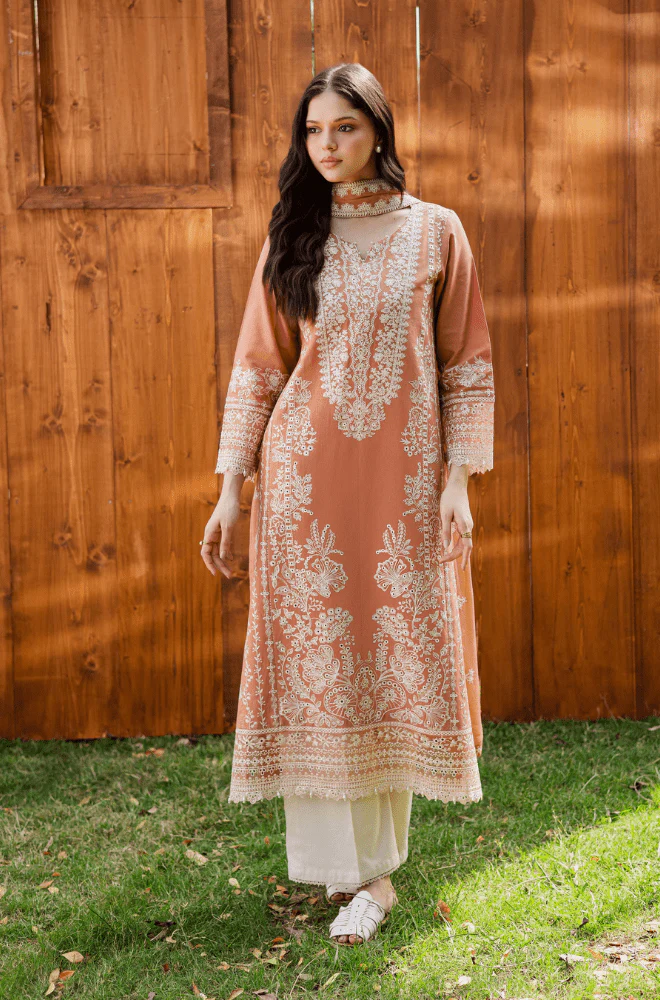 BATIK - 3PC Lawn Embroidered Shirt with Chiffon Embroidered Dupatta and Trouser - BFB0609 - Image 4