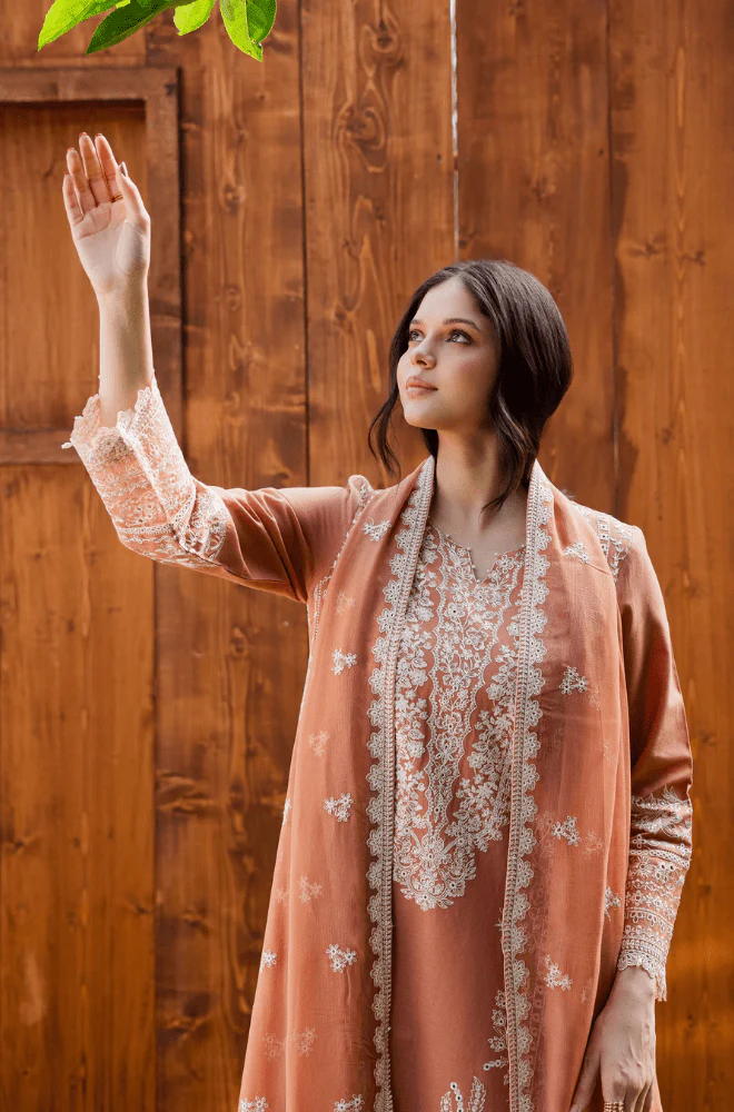 BATIK - 3PC Lawn Embroidered Shirt with Chiffon Embroidered Dupatta and Trouser - BFB0609 - Image 5