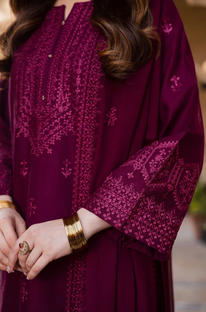 BATIK - 3PC Lawn Embroidered Shirt with Chiffon Embroidered Dupatta and Trouser - BFB0611 - Image 3