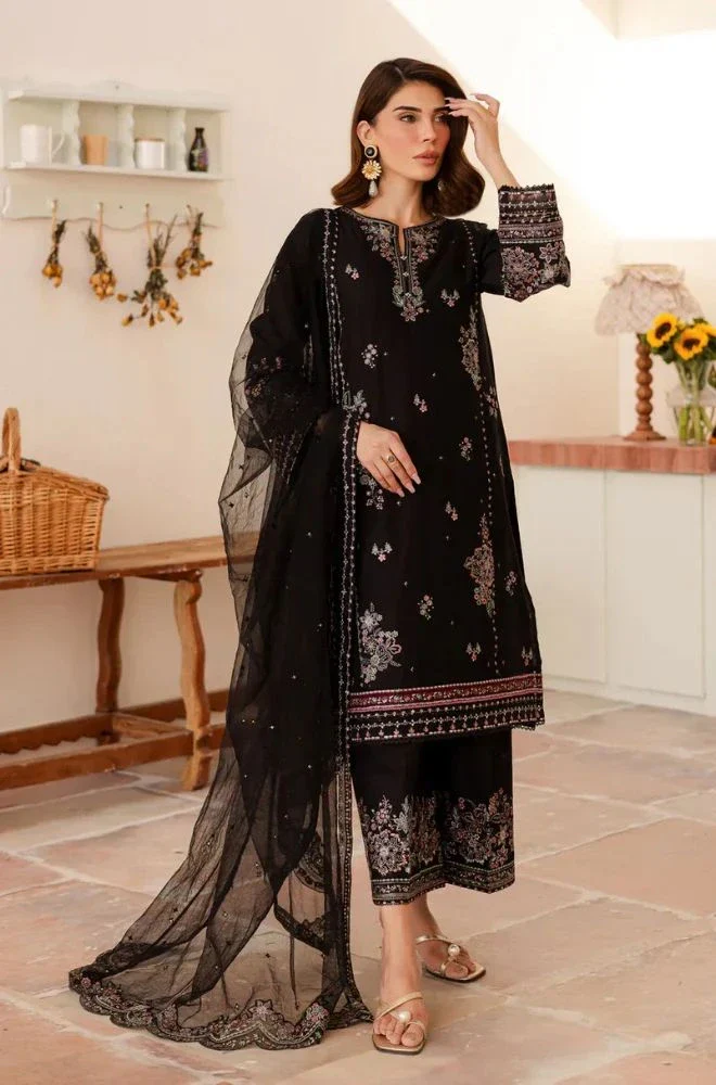 BATIK - 3PC Lawn Embroidered Shirt with Chiffon Embroidered Dupatta and Trouser - BFB0661