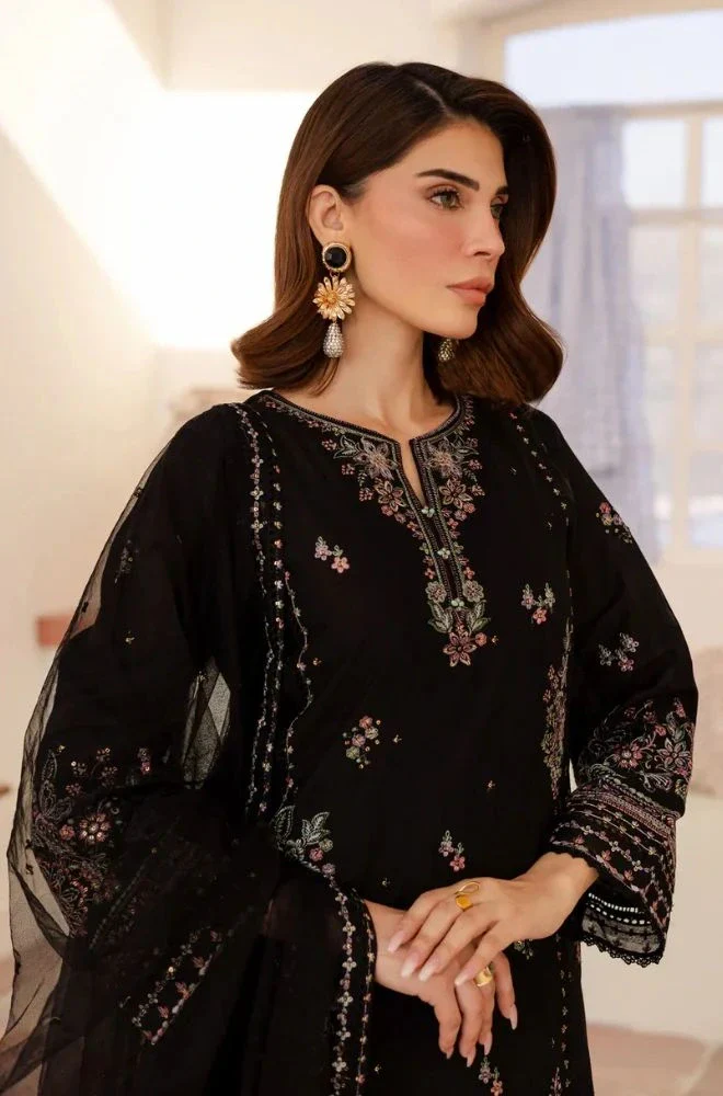 BATIK - 3PC Lawn Embroidered Shirt with Chiffon Embroidered Dupatta and Trouser - BFB0661 - Image 3